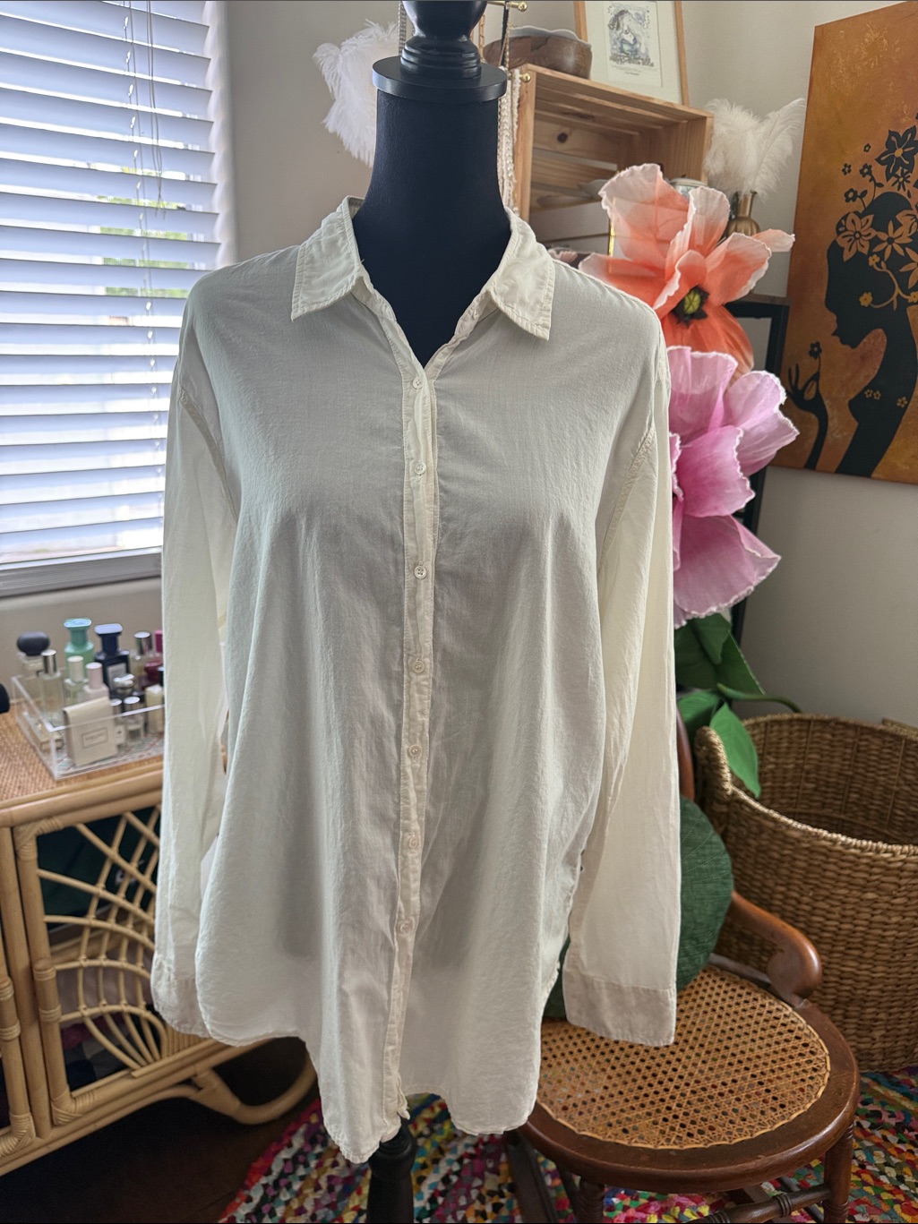 Xirena Off White Beau Button Up Classic Resort Chic Nantucket Yacht Summer Top